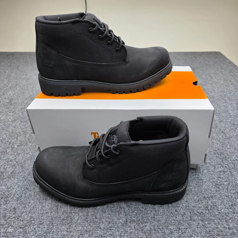 Timberland Heritage Mid Lace Chukka Boots Black Nubuck TB0A431H Men's Size 10